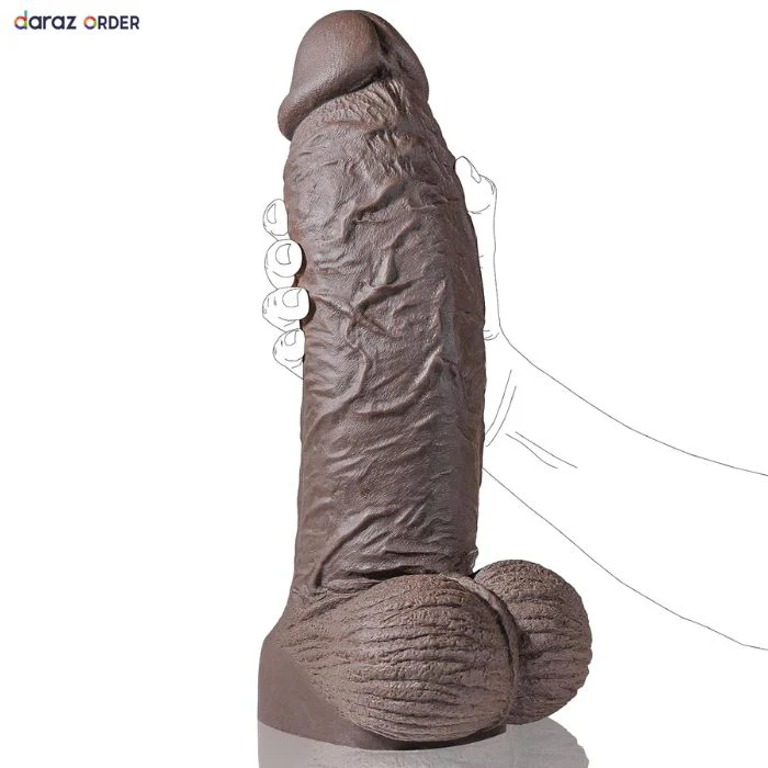 13 inch Realistic Huge Silicone Brown Dildo