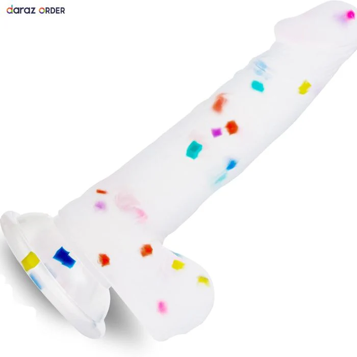 6.5 Confetti Clear Dildo