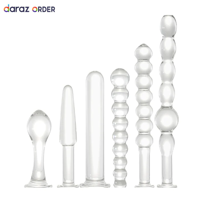 6-Piece Crystal Glass Anal Plug Set