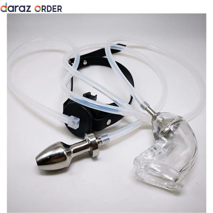 Metal Hollow Plug, Soft Chastity Cage
