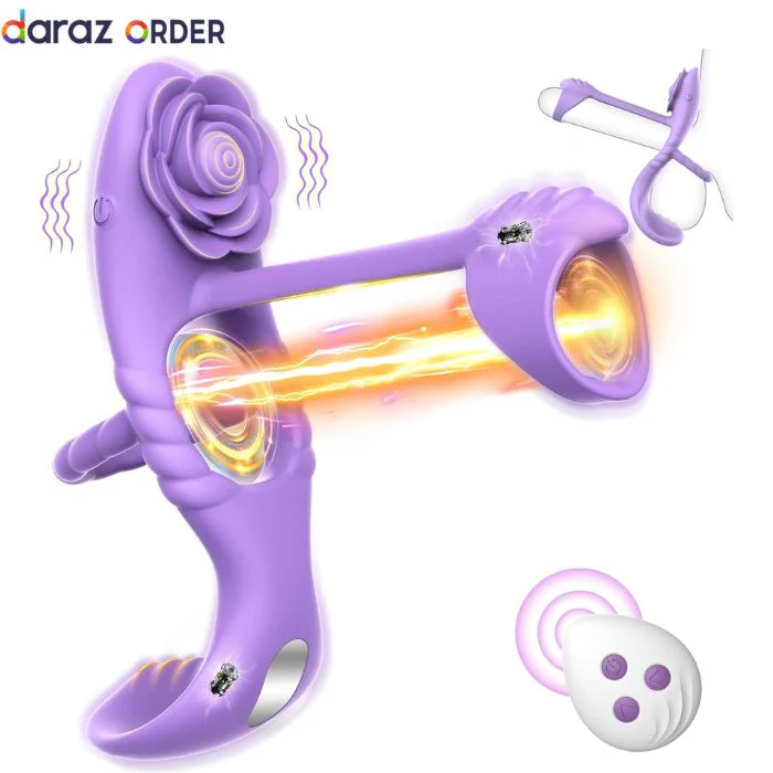 Vibrating Cock Ring with Rose